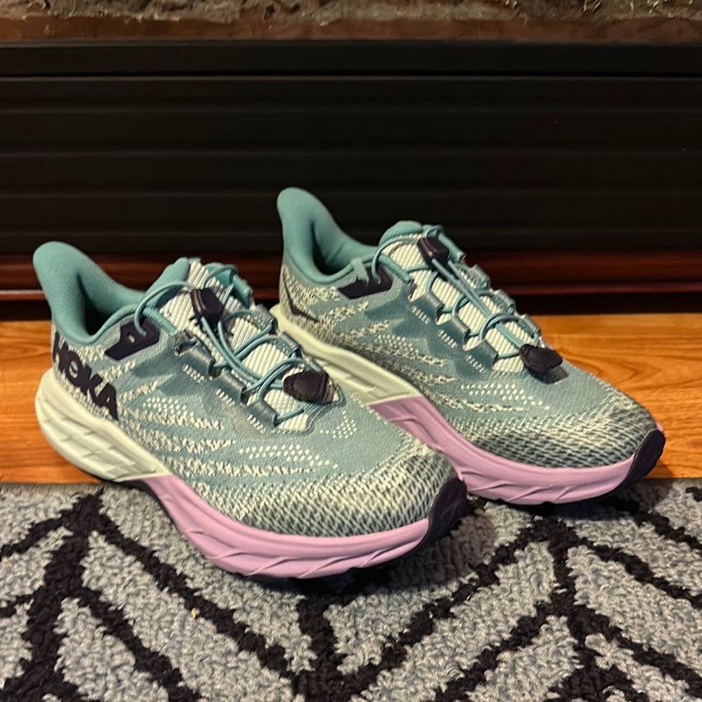 Hoka One One Kids Sneakers in Aqua and Lilac